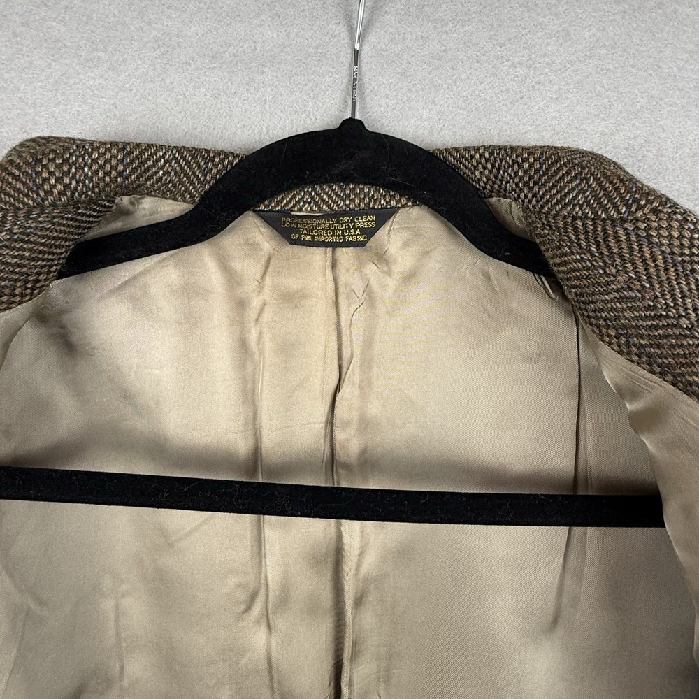 J Press Donegal Mist Handwoven Tweed Blazer Brown Herringbone Wool Cashmere 39R - Picture 5 of 16